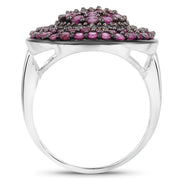 Bids.com 3.11 Carat Genuine Ruby .925 Sterling Silver Ring Rings