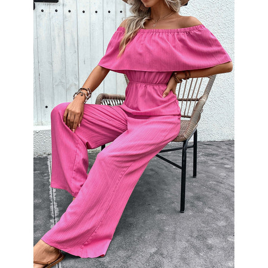 Off-Shoulder Wide Leg Jumpsuit