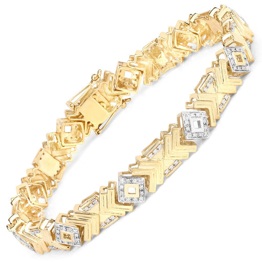 Bids.com 0.98 Carat Genuine White Diamond .925 Sterling Silver Bracelet Bracelets