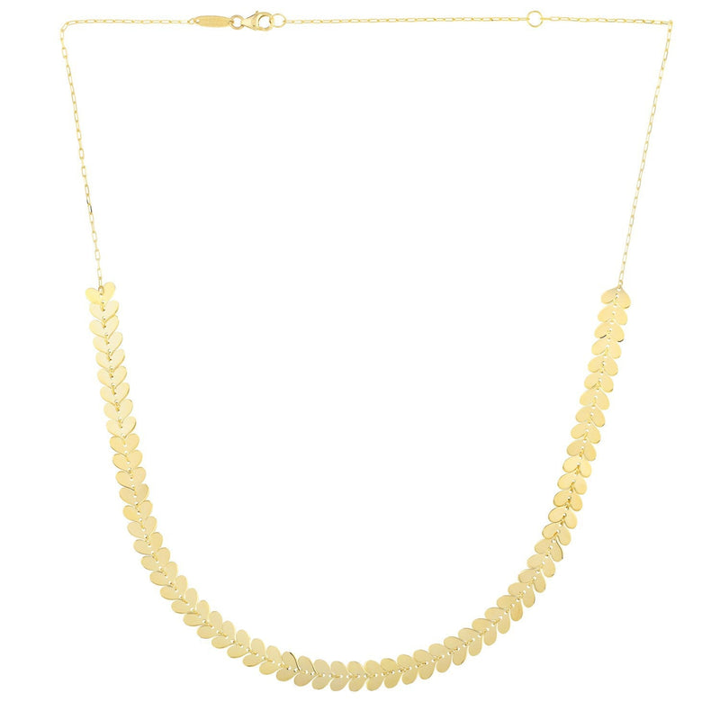 Bids.com 14k Yellow Gold Polished Heart Link Chain Necklace Necklaces