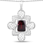 Bids.com 8.00 Carat Genuine Garnet .925 Sterling Silver Pendant Pendants