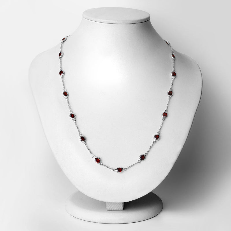 Bids.com 8.10 Carat Genuine Garnet .925 Sterling Silver Necklace Necklaces