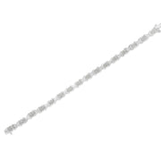 Bids.com .925 Sterling Silver 1-1/2 Cttw Diamond Cluster X Link 7" Tennis Bracelet (I-J color, I3 clarity) Bracelets
