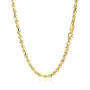 Bids.com 3.5mm 10k Yellow Gold Solid Diamond Cut Rope Chain Necklaces