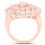 Bids.com 18K Rose Gold Plated 4.55 Carat Genuine Morganite .925 Sterling Silver Ring Rings