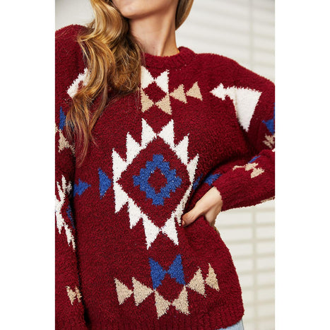 HEYSON Aztec Soft Fuzzy Sweater