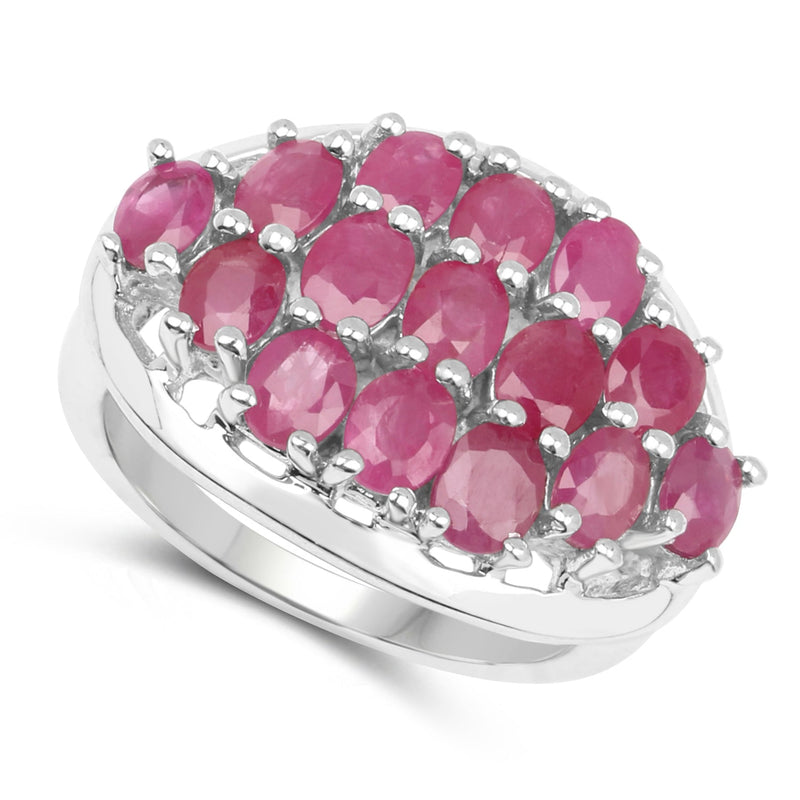 Bids.com 3.00 Carat Genuine Ruby .925 Sterling Silver Ring Rings