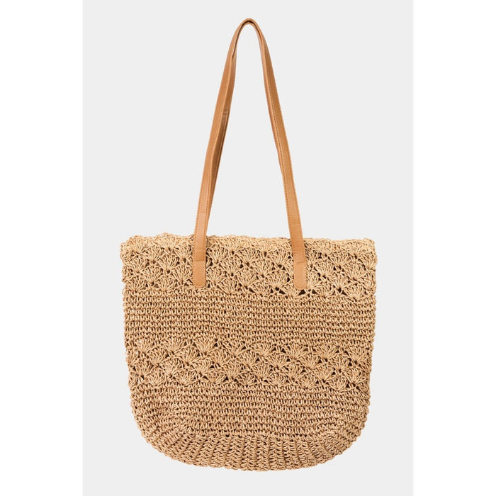 Fame Straw Braided Tote Bag