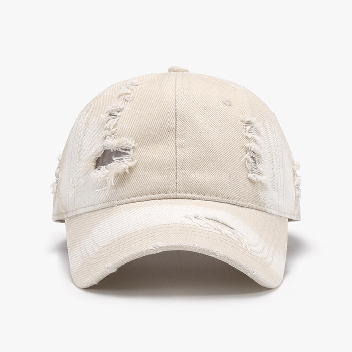 Distressed Adjustable Cotton Baseball Cap