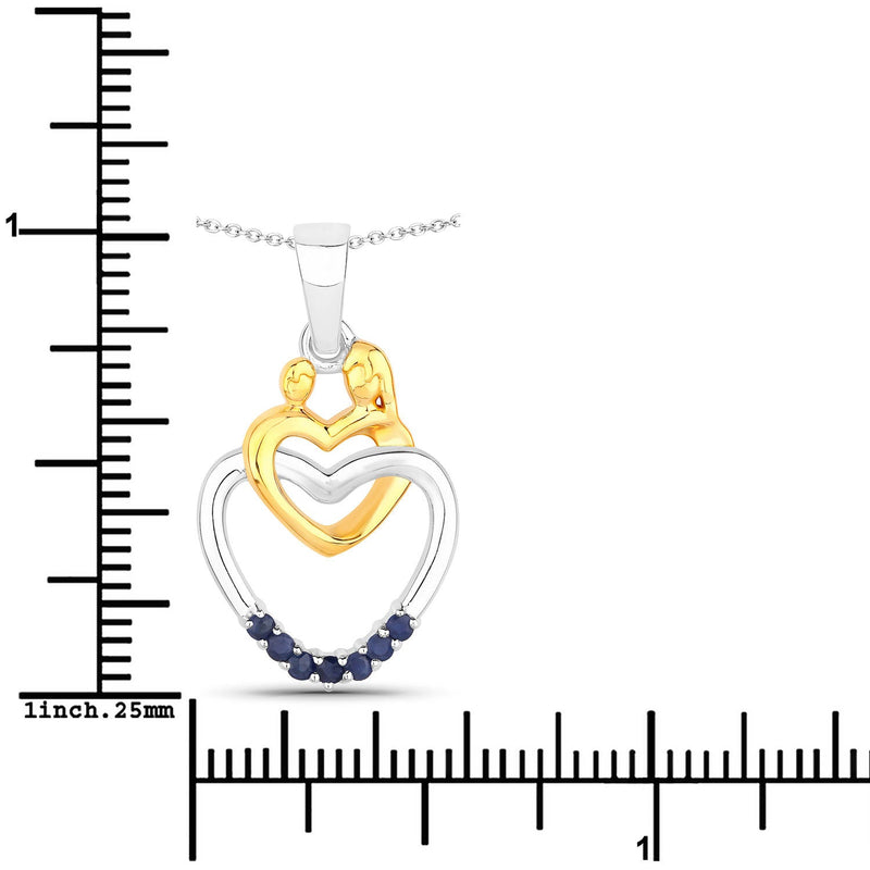 Bids.com 0.14 Carat Genuine Blue Sapphire .925 Sterling Silver Pendant Pendants