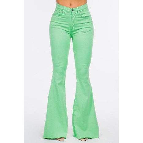 Bell Bottom Jean in Lime