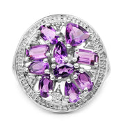 Bids.com 2.76 Carat Genuine Amethyst .925 Sterling Silver Ring Rings