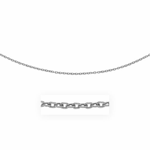 Bids.com 3.5mm 14k White Gold Pendant Chain with Textured Links Necklaces