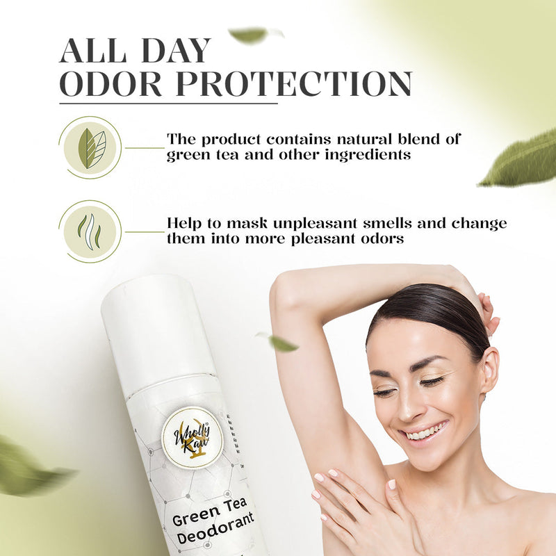 WhollyKaw Green Tea Deodorant - Dermatologist Tested Men
