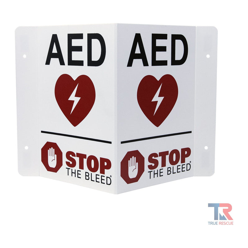 True Rescue Transforming AED / STB Wall Sign Bleeding Control Sign