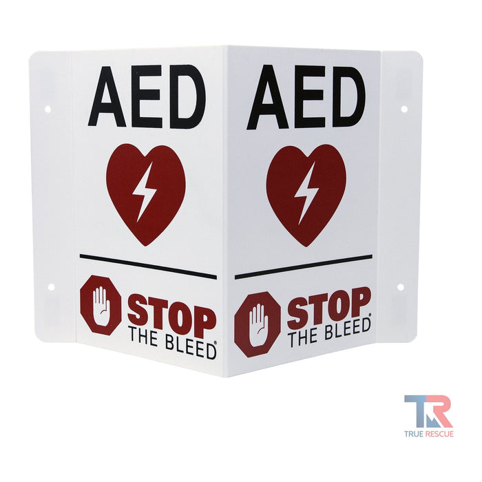 3-Way AED & STOP THE BLEED Flexible 3D Wall Sign