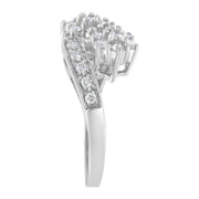 Bids.com 14KT White Gold Diamond Cluster Ring Band (7/8 cttw, H-I Color, I1-I2 Clarity) Rings