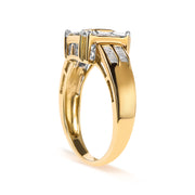 Bids.com 10K Yellow Gold 1/2 Cttw Diamond Composite and Halo Ring (H-I Color, SI1-SI2 Clarity) - Ring Size 7 Rings