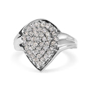 Bids.com 10K White Gold 1/2 Cttw Diamond Pear Shaped Cluster Ring (H-I Color, I1-I2 Clarity) - Ring Size 7 Rings