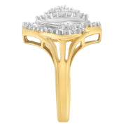 Bids.com 10K Yellow Gold Diamond Cocktail Ring (1/2 Cttw, J-K Color, I2-I3 Clarity) - Size 6-1/2 Rings