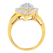 Bids.com 10K Yellow Gold Diamond Cluster Ring (1/2 Cttw, I-J Color, I1-I2 Clarity) - Size 8 Rings