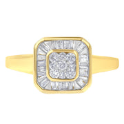 Bids.com 10K Yellow Gold Diamond Cocktail Ring (1/2 Cttw, I-J Color, SI2-I1 Clarity) - Size 6 Rings