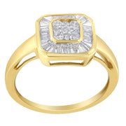 Bids.com 10K Yellow Gold Diamond Cocktail Ring (1/2 Cttw, I-J Color, SI2-I1 Clarity) - Size 6 Rings