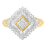 Bids.com 10K Yellow Gold Diamond Ballerina Ring (1 Cttw, I-J Color, I1-I2 Clarity) - Size 7 Rings