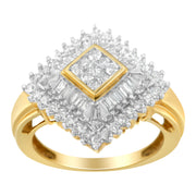 Bids.com 10K Yellow Gold Diamond Ballerina Ring (1 Cttw, I-J Color, I1-I2 Clarity) - Size 7 Rings