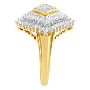 Bids.com 10K Yellow Gold Diamond Ballerina Ring (1 Cttw, I-J Color, I1-I2 Clarity) - Size 7 Rings
