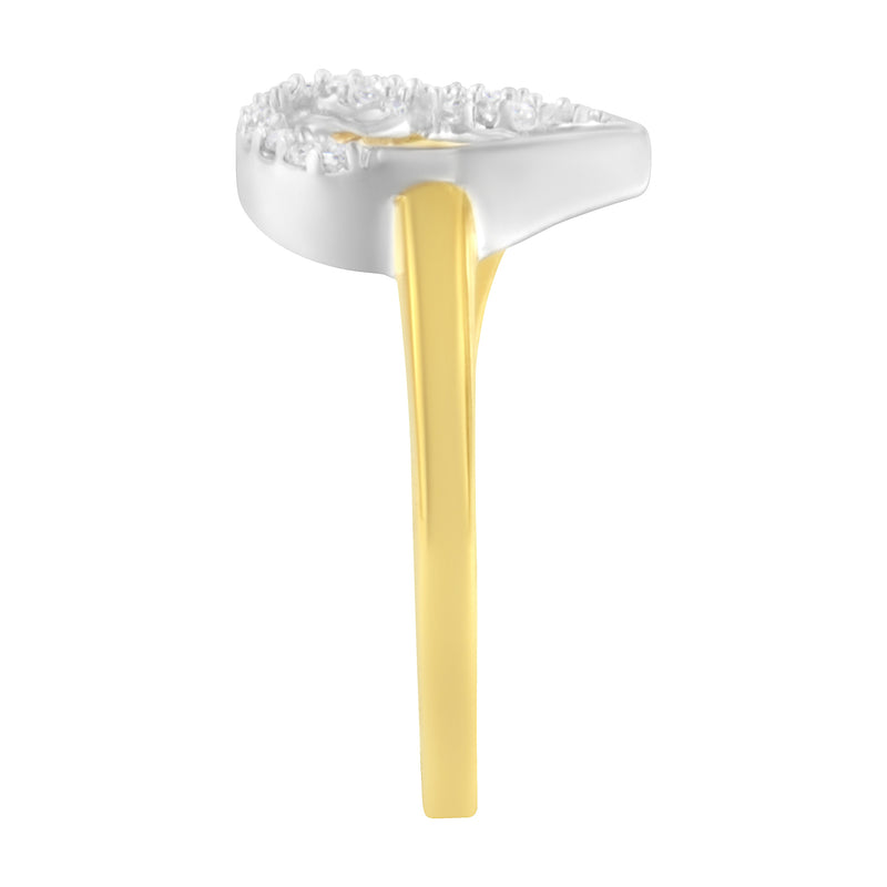 Bids.com 10K Two-Toned Gold Diamond Heart Shape Cluster Ring (1/6 Cttw, H-I Color, I1-I2 Clarity) - Size 6 Rings