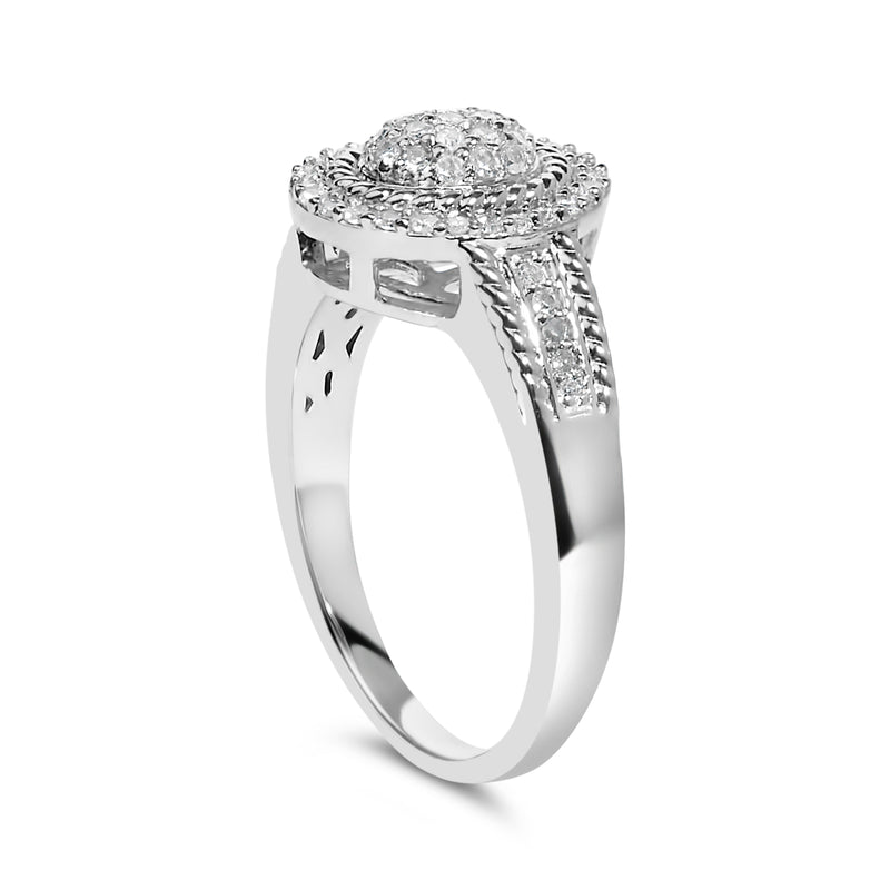 Bids.com .925 Sterling Silver 1/3 Cttw Pave Set Round-Cut Diamond Braided Halo Cocktail Ring (I-J Color, I2-I3 Clarity) - Size 7 Rings White Smoke 8 / White.Sterling Silver,6 / White.Sterling Silver,7 / White.Sterling Silver,9 / White.Sterling Silver,5 / White.Sterling Silver