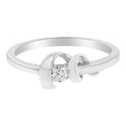 Bids.com 10K White Gold Diamond Promise Ring (1/10 Cttw, H-I Color, SI2-I1 Clarity) - Size 6 Rings