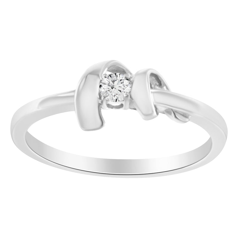Bids.com 10K White Gold Diamond Promise Ring (1/10 Cttw, H-I Color, SI2-I1 Clarity) - Size 6 Rings