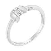 Bids.com 10K White Gold Diamond Promise Ring (1/10 Cttw, H-I Color, SI2-I1 Clarity) - Size 6 Rings