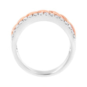 Bids.com 10K White and Rose Gold 1/3 Cttw Diamond Split Shank and Infinity Ribbon Band Ring (I-J Color, I1-I2 Clarity) - Size 6 Rings