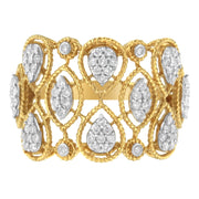 Bids.com 14K Yellow Gold Diamond Art Deco Ring (1/2 Cttw, H-I Color, I1 Clarity) - Size 7 Rings