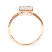 Bids.com 10K Rose Gold 1/3 Cttw Invisible Set Princess Cut Diamond Composite Square Shape Ring (H-I color, I1-I2 clarity) - Size 5 Rings