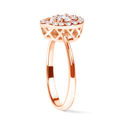 Bids.com 10K Rose Gold 3/8 Cttw Round-Cut Diamond Pear Promise Ring (I-J Color, I2-I3 Clarity) - Size 7 Rings