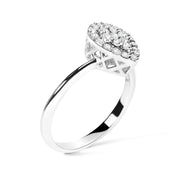 Bids.com 10K White Gold 3/8 Cttw Round-Cut Lab Grown Diamond Cluster Pear Promise Ring (G-H Color, VS2-SI1 Clarity) - Size 7 Rings
