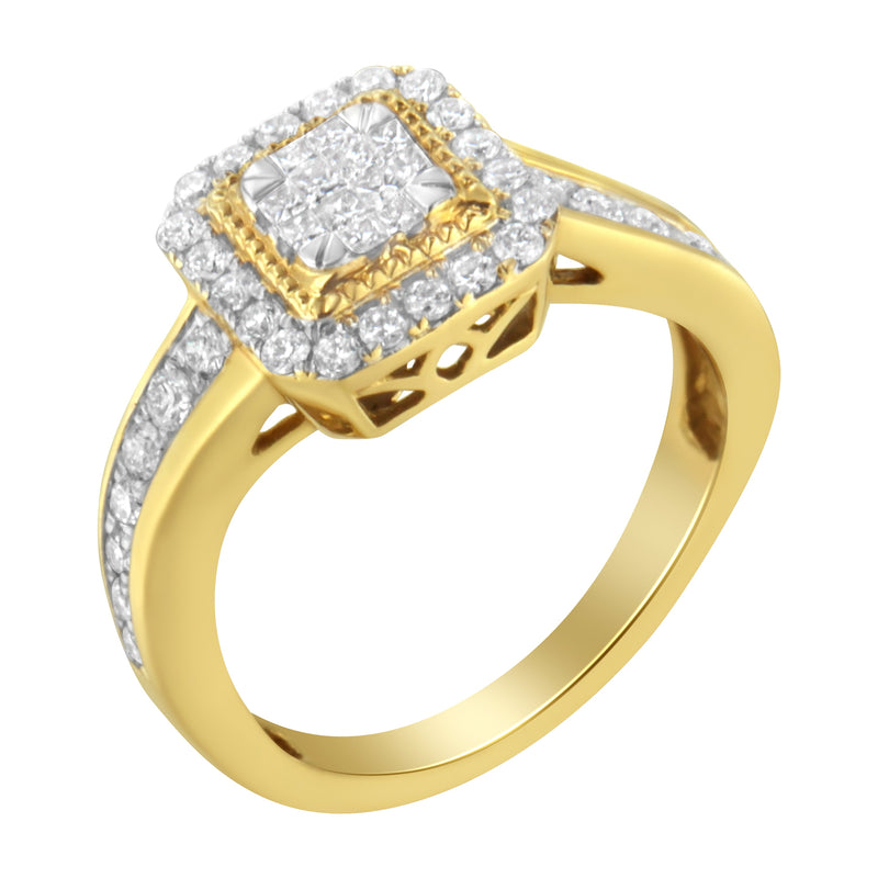 Bids.com 10KT Yellow Gold Diamond Cocktail Ring (5/8 cttw, H-I Color, SI2-I1 Clarity) Rings