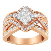 Bids.com Two-Tone 10KT Gold Diamond Bypass Cocktail Ring (1 1/2 cttw, H-I Color, I1-I2 Clarity) Rings