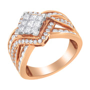 Bids.com Two-Tone 10KT Gold Diamond Bypass Cocktail Ring (1 1/2 cttw, H-I Color, I1-I2 Clarity) Rings