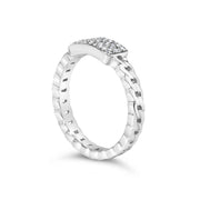 Bids.com .925 Sterling Silver 1/5 Cttw Diamond ID and Cuban Link Band Ring (I-J Color, I2-I3 Clarity) - Ring Size 6 Rings