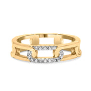 Bids.com 10K Yellow Gold Diamond Accent Paperclip Band Ring (I-J Color, I2-I3 Clarity) - Size 7 Rings