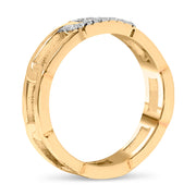 Bids.com 10K Yellow Gold Diamond Accent Paperclip Band Ring (I-J Color, I2-I3 Clarity) - Size 7 Rings