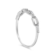 Bids.com .925 Sterling Silver Diamond Accent Paperclip Band Ring (I-J Color, I2-I3 Clarity) - Ring Size 6 Rings