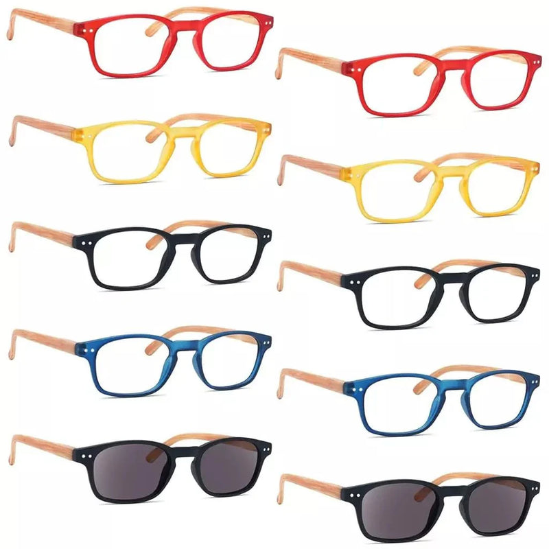 eyekeeper.com 10 Pack Bamboo-look Reading Glasses Wood Patterned Readers R034 Eyeglasses