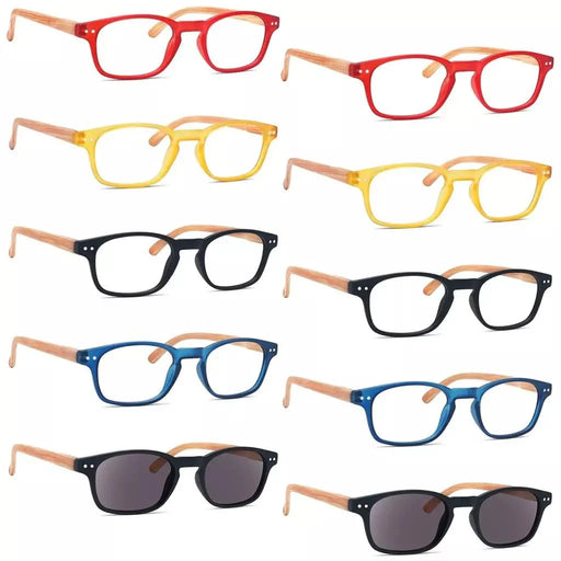 eyekeeper.com 10 Pack Bamboo-look Reading Glasses Wood Patterned Readers R034 Eyeglasses