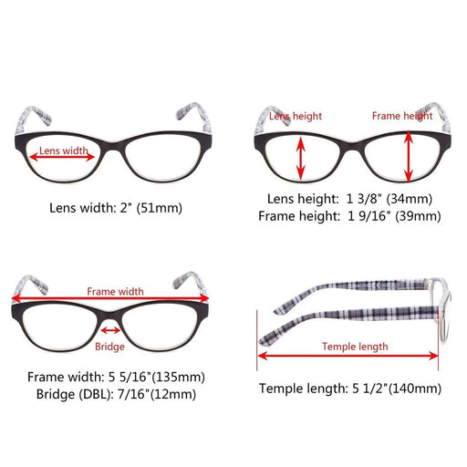 eyekeeper.com 10 Pack Cat-eye Patterned Design Reading Glasses R074S Eyeglasses